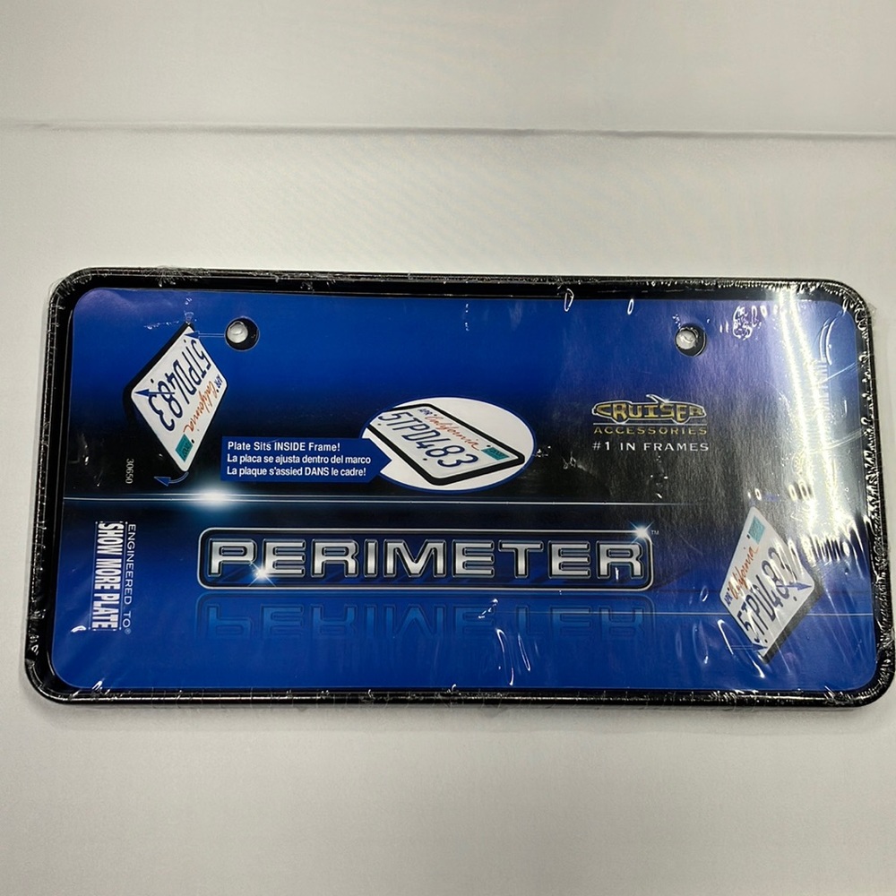 NIP black metal license plate frame